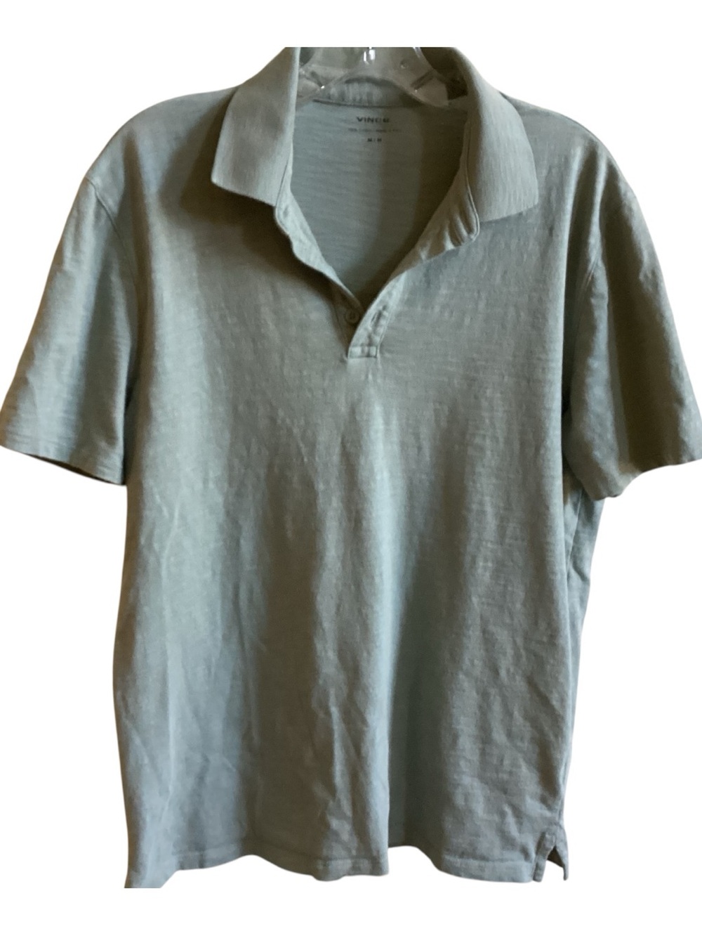 Vince NN.07 Ryan Classic Green Cotton/Linen Polo Shirt Mens M
